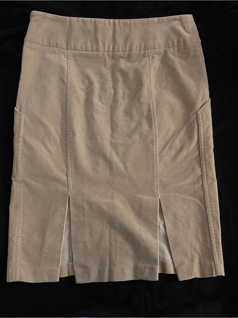 Arden B Beige Pencil Skirt with Front Slits